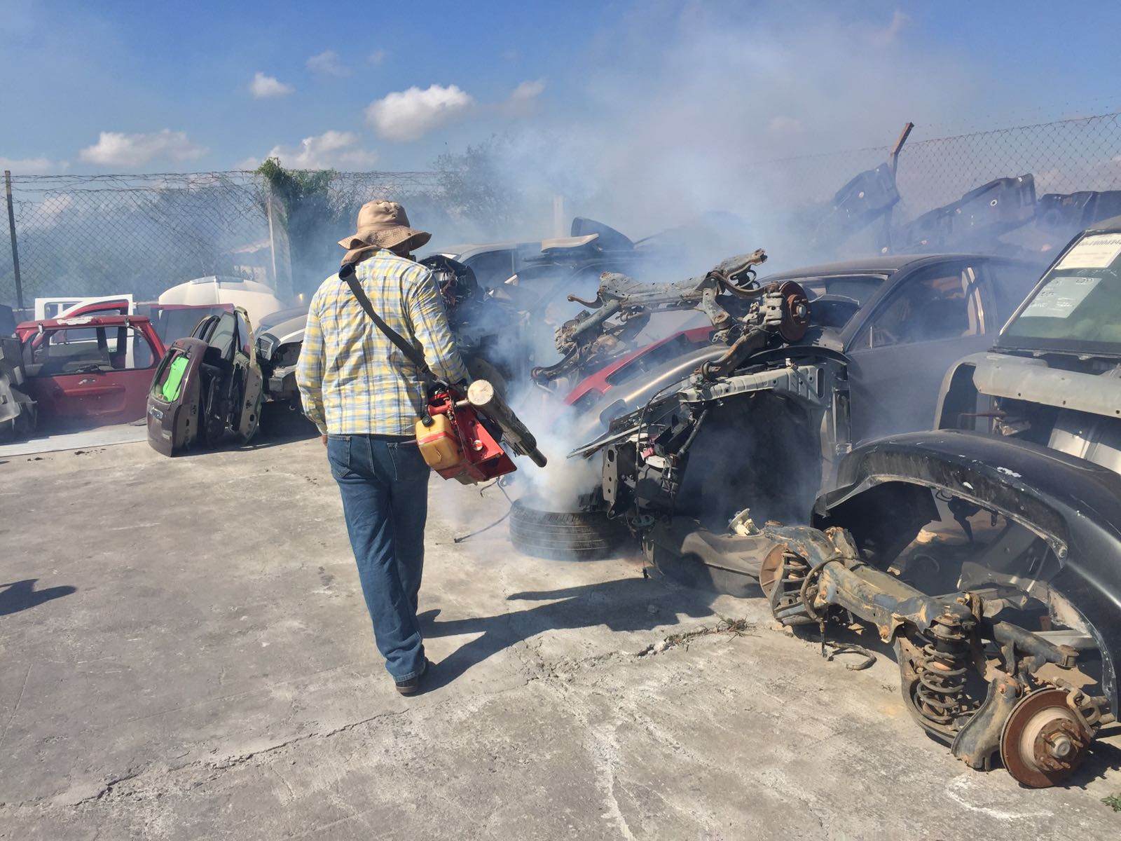 Ponen en marcha la fumigación de Yonkes en Matamoros 
