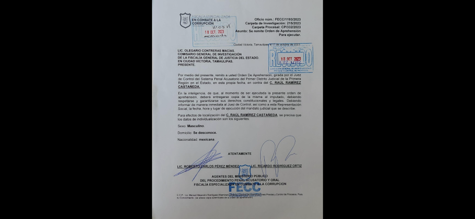 Giran orden de aprehensión contra el Fiscal especializado en Combate a la Corrupción.