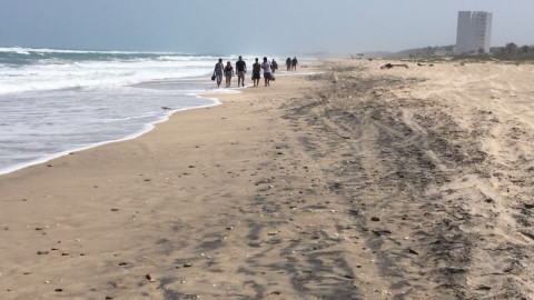 Playa Miramar contaminada de chapopote