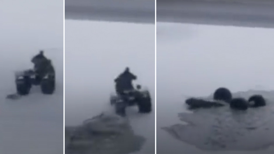 Bloguero y su todoterreno se hunden bajo el hielo