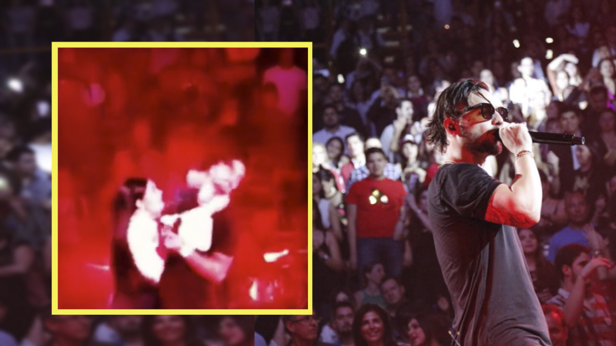 Maluma rechaza beso de fan en concierto 