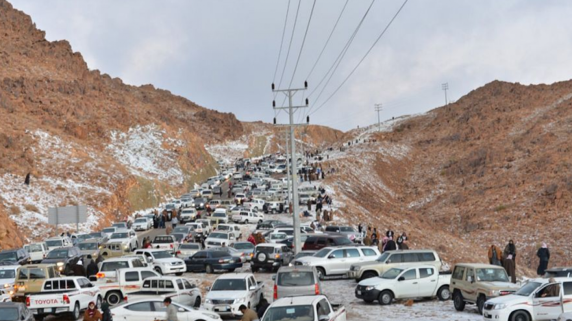 ¡Cae nieve en Arabia Saudita!