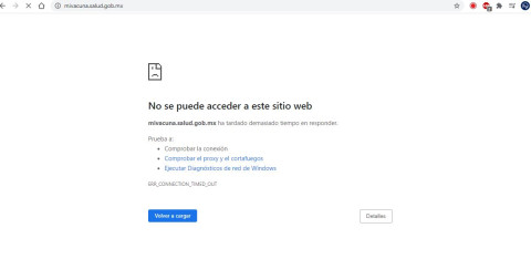 Registro de vacunas contra el COVID-19 para adultos mayores arranca con el sitio caído 
