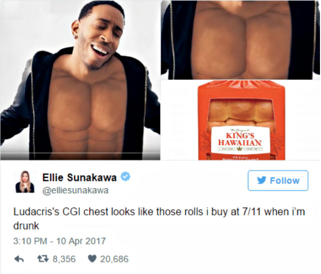 Los músculos falsos de Ludacris son la burla en internet
