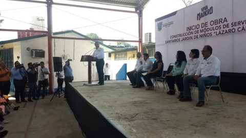 Ponen en marcha obra sanitaria en jardín de niños 