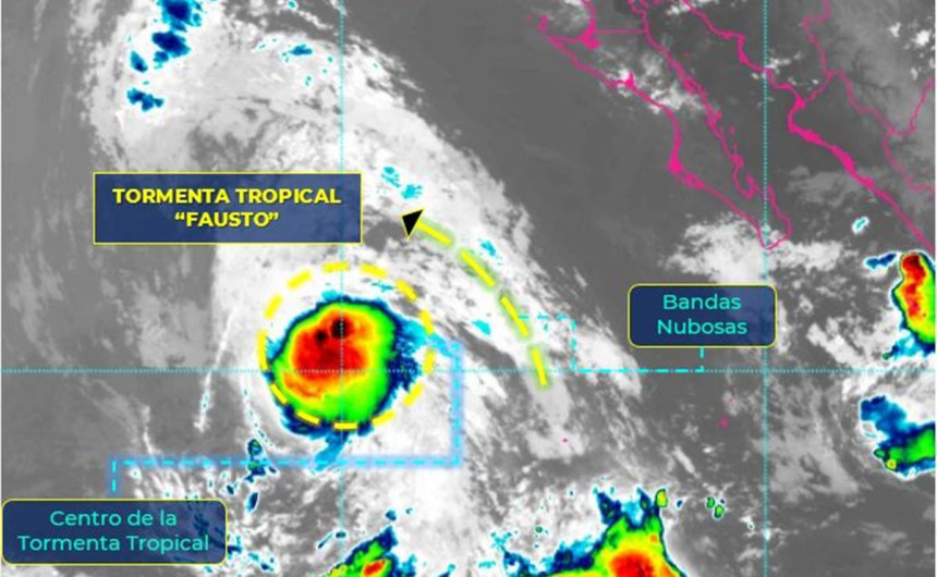 Se forma la tormenta tropical "Fausto" en el Pacífico