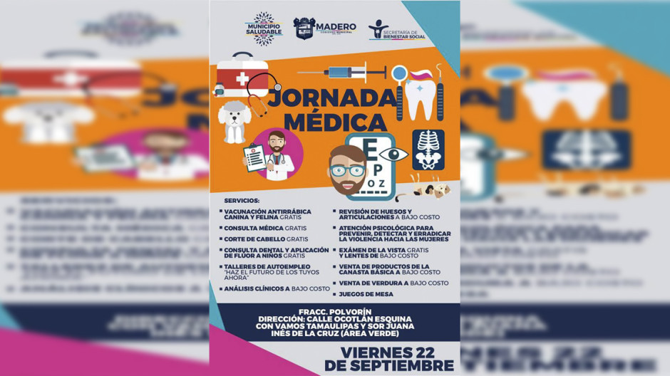 Llevarán jornada médica asistencial en el Fraccionamiento Polvorín 