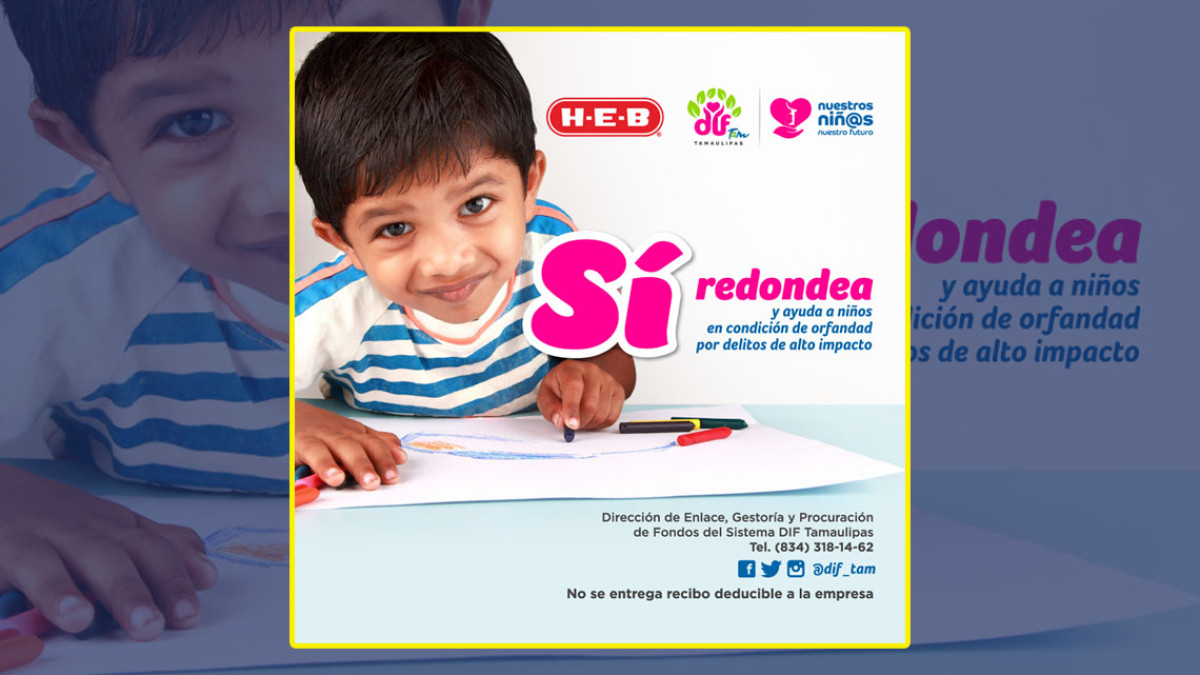 DIF Tamaulipas invita al redondeo en apoyo a los niños