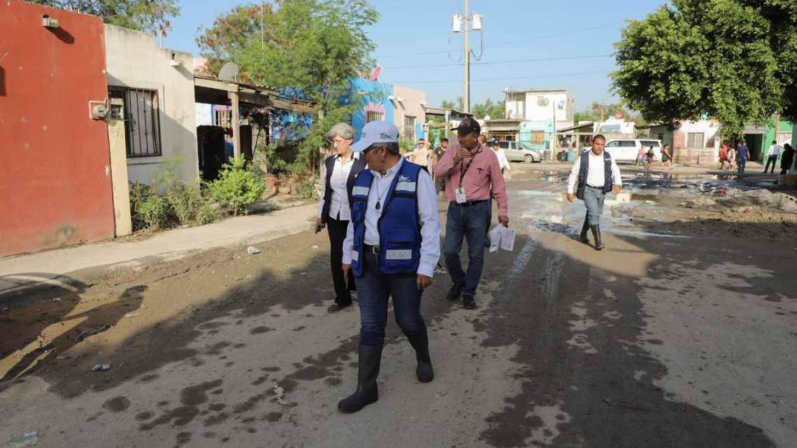 Continúa atención a familias de Reynosa tras inundaciones