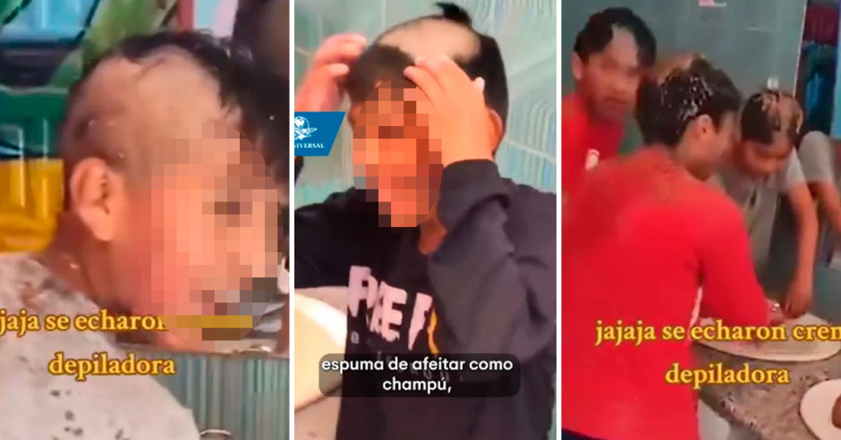 Niños quedan pelones al confunden crema para depilar con shampoo