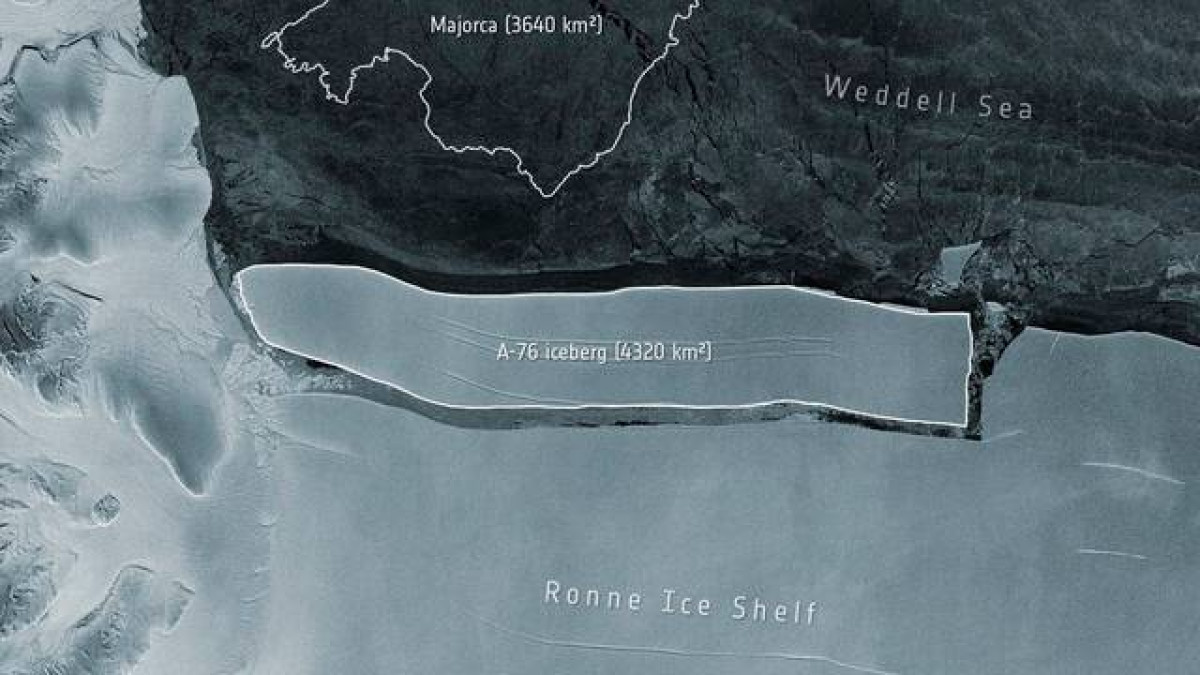 Iceberg se desprende de la Antártida; es el más grande del mundo