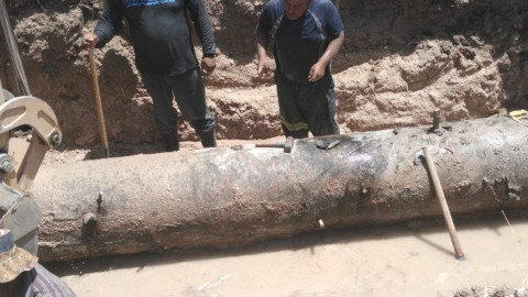 Repara COMAPA maniful en estación de Jarachina Norte