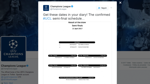 Calendario de la Champions League 2016/17 