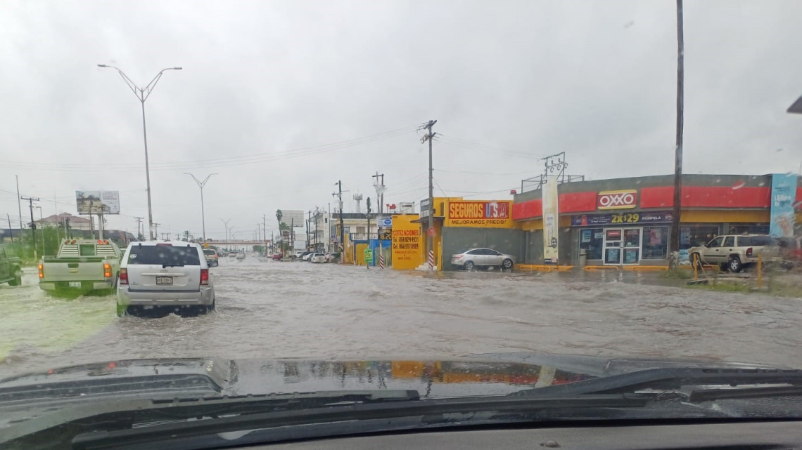 Lluvias torrenciales inundan amplios sectores de Matamoros