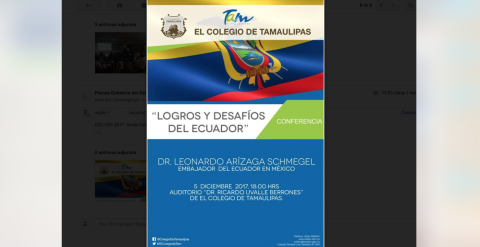Invita Colegio de Tamaulipas a conferencia magistral