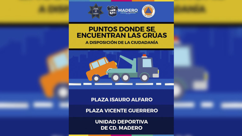 Ayuntamiento pone a disposición grúas a la ciudadanía