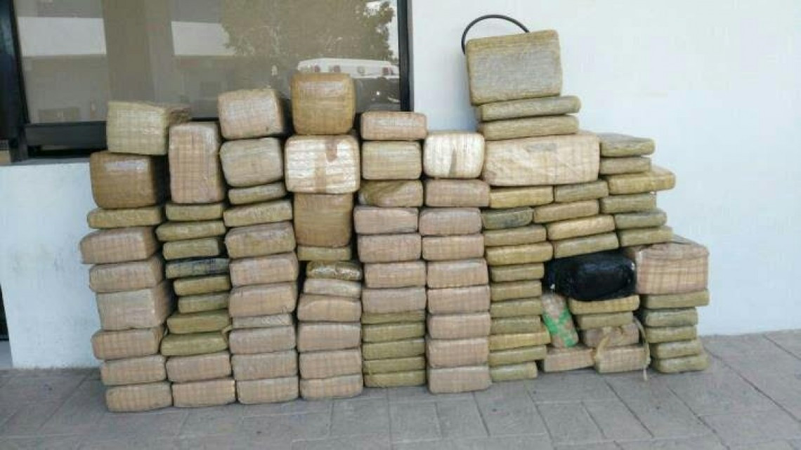 Policía Estatal Aseguran 100 paquetes de marihuana