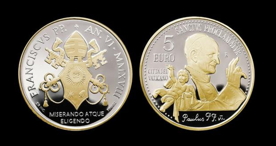La moneda del Vaticano de 5 euros