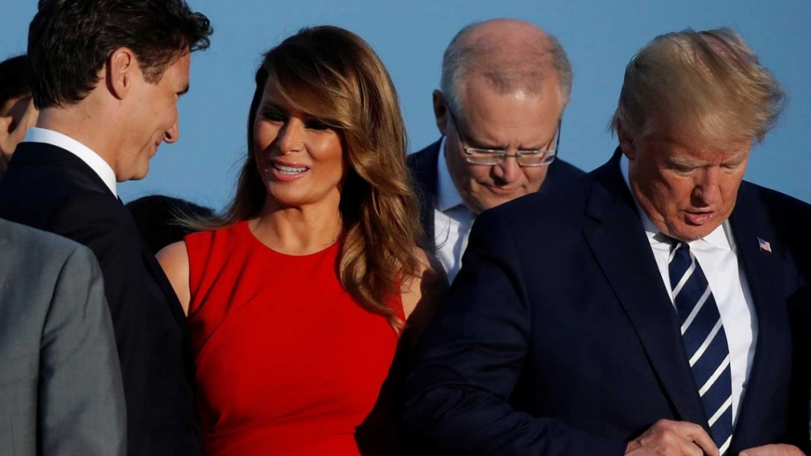  Beso entre Melania Trump y Justin Trudeau se vuelve viral 