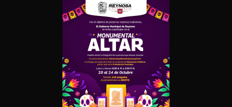 Monumental Altar de Reynosa preserva tradiciones nacionales de noviembre