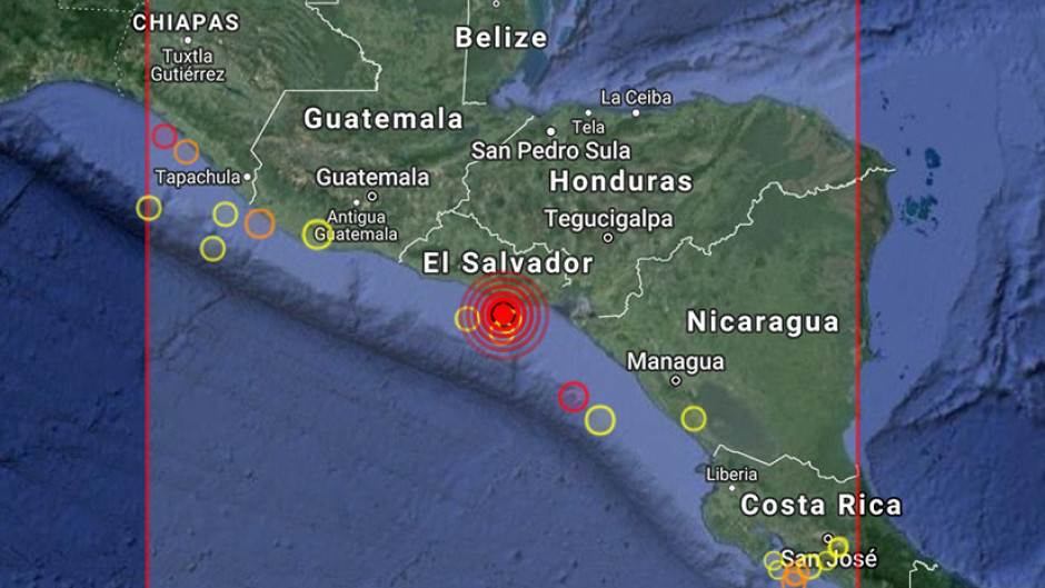 Sismo sacude El Salvador