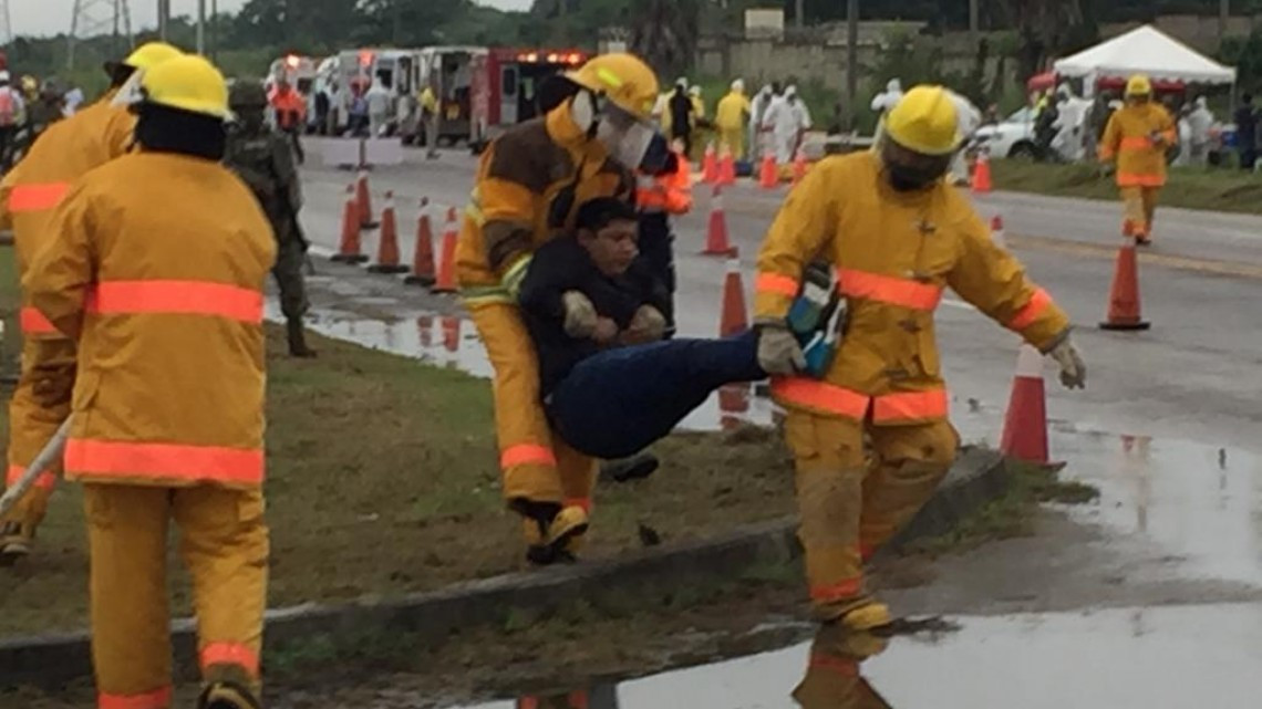 Realizan simulacro mayor de accidente en la zona industrial de Altamira