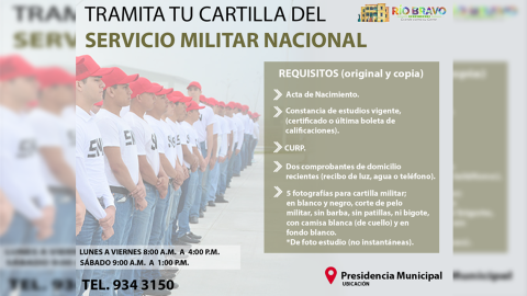 Ayuntamiento invita a tramitar cartilla militar