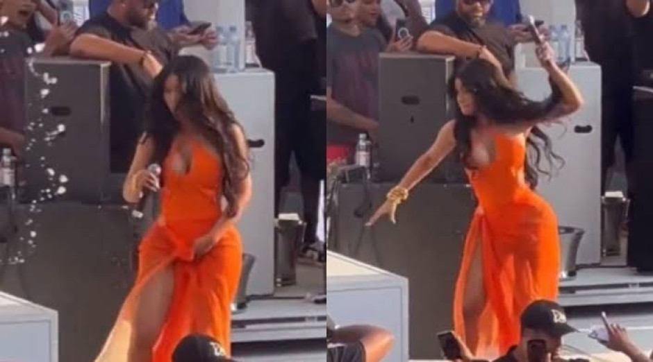 Cardi B arroja micrófono a fan en concierto