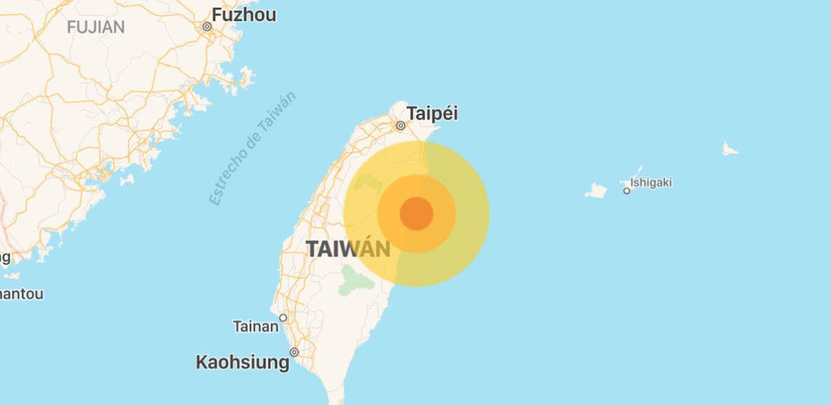 Sacude sismo de 6.4 a Taiwán