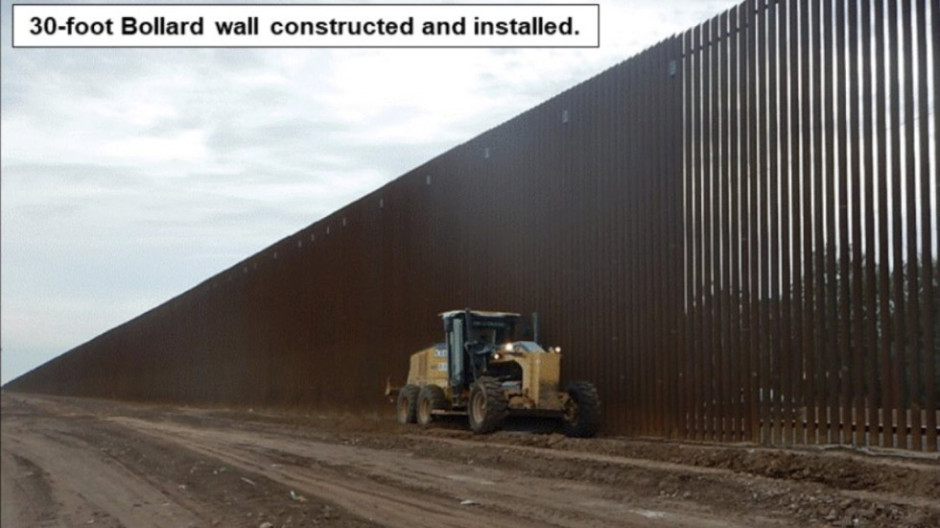 Trump presume avances del muro