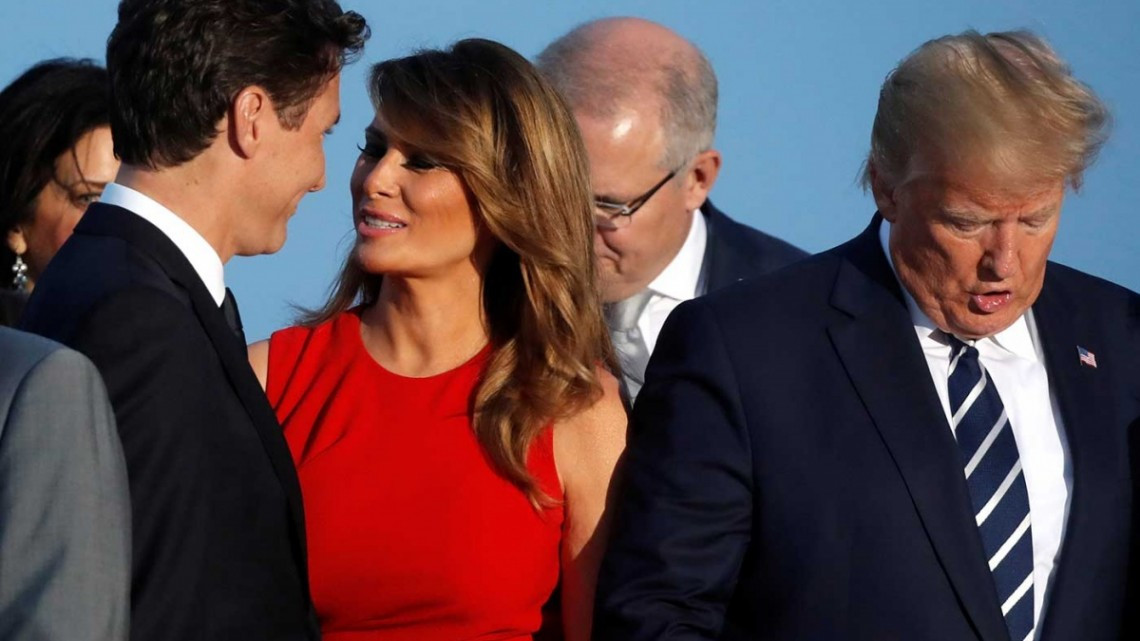  Beso entre Melania Trump y Justin Trudeau se vuelve viral 