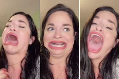 Internautas viralizaron a una mujer por tener la boca más grande del mundo.