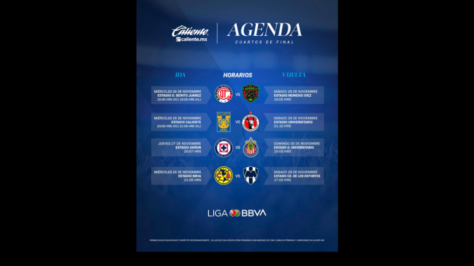 Oficial: así quedan los horarios y fechas de la Liguilla del Apertura 2025