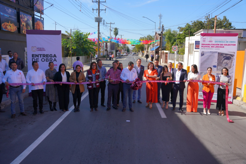Entrega alcaldesa Carmen Lilia Canturosas obra de rehabilitación de colector pluvial en sector centro