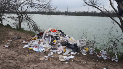 ¡Grasa orgánica y desechos clínicos en inmediaciones de sistema lagunar!