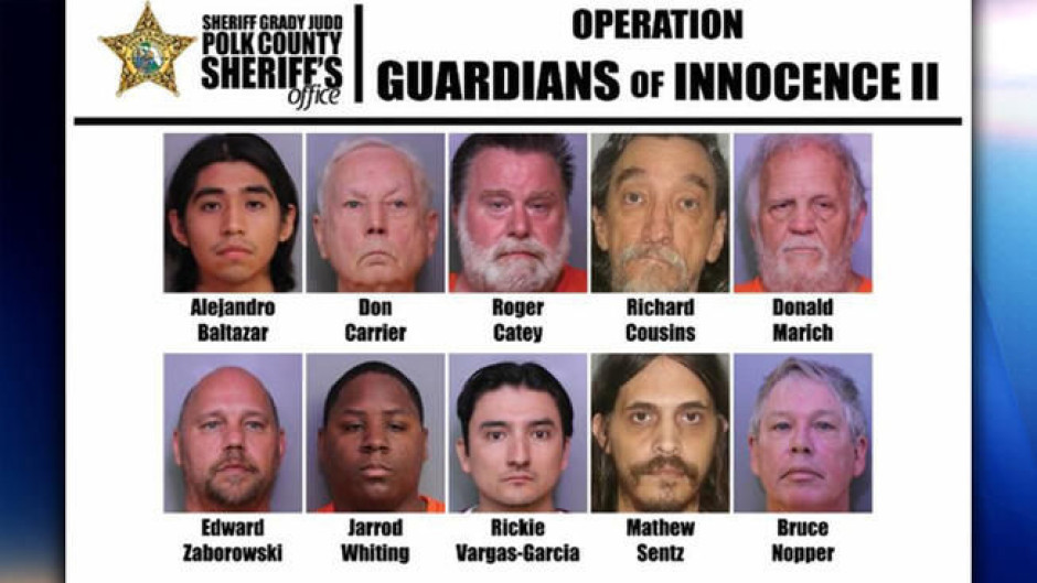 Detienen a 11 hombres por posesión y distribución de pornografía infantil