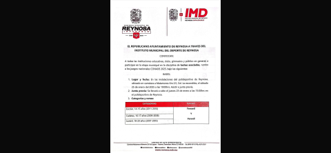 Invita Gobierno de Reynosa a participar en la etapa municipal de Handball