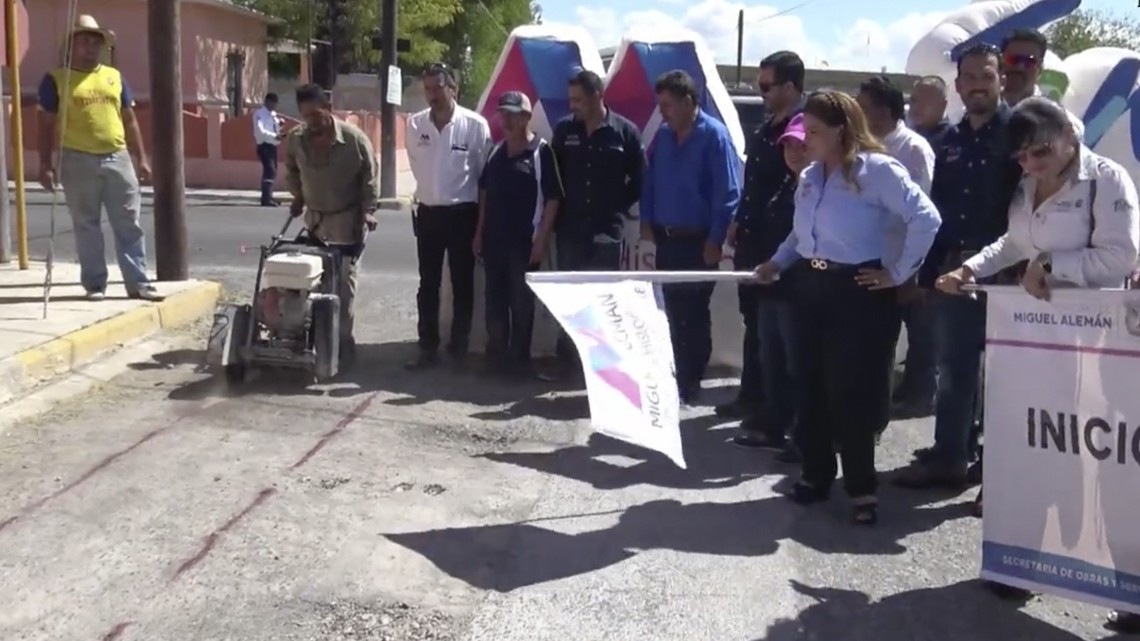 Alcaldesa de Miguel Alemán da banderazo de inicio de obras