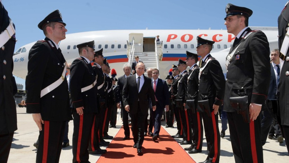 Vladimir Putin llega a Roma para su reunión con líderes italianos