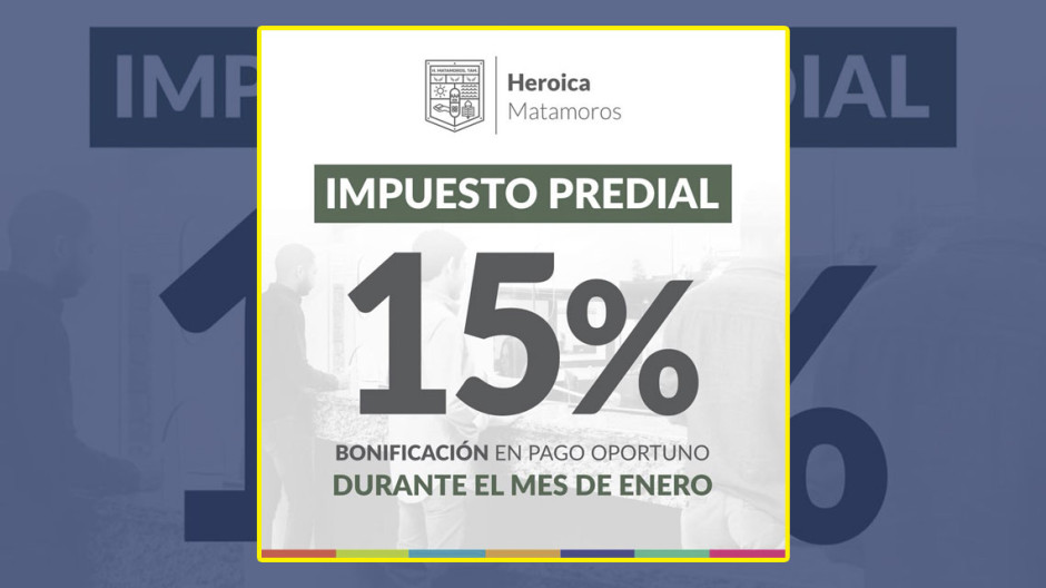 15% de bonificación en predial a contribuyentes responsables