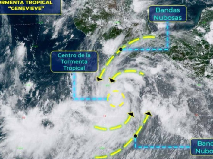Tormenta tropical “Genevieve” se forma en el Pacífico
