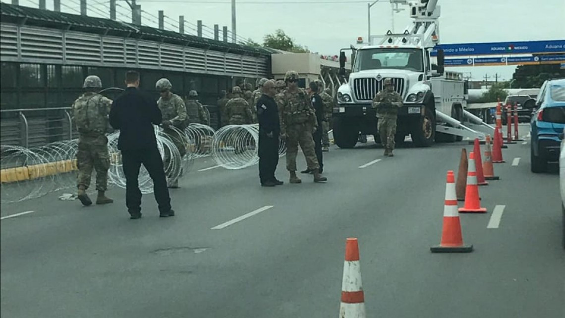 Militares estadounidenses refuerzan seguridad en Puente internacional Reynosa - Hidalgo