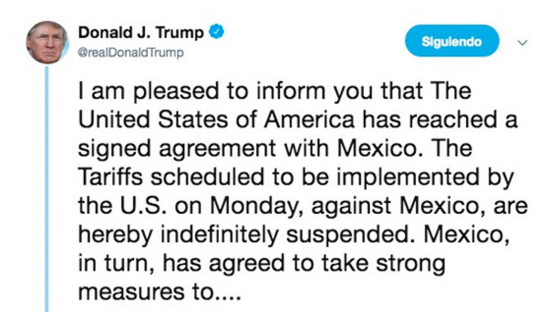 Trump suspende aranceles, EU y México logran acuerdo 