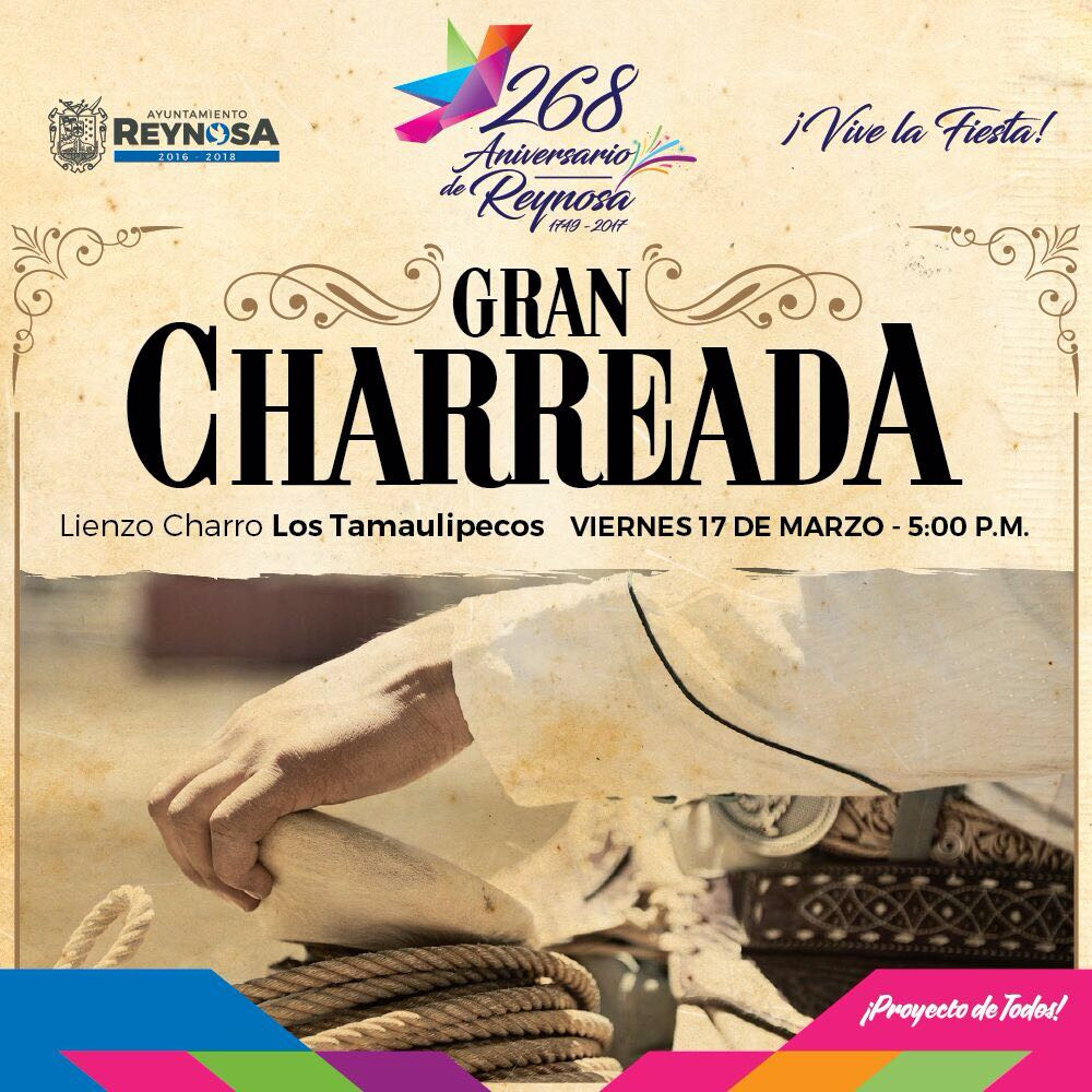 Invitan a Charreada por festejo de Reynosa