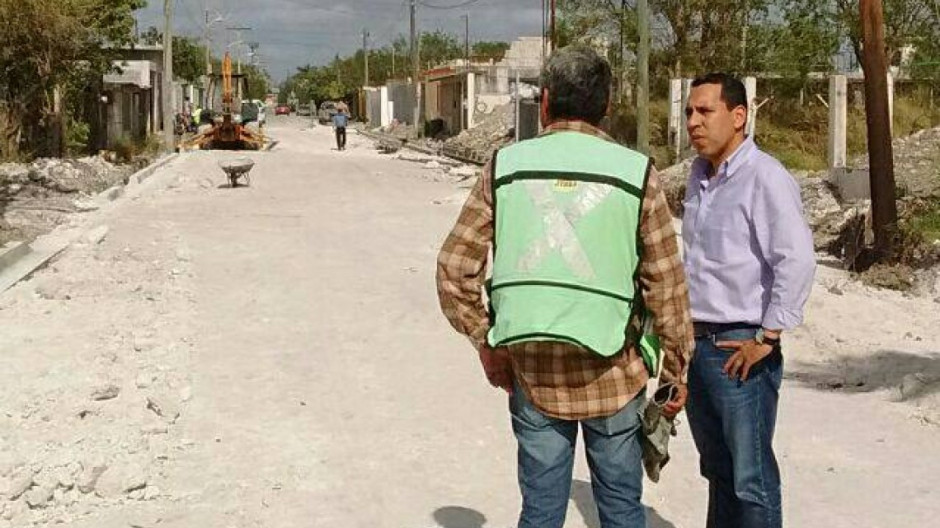 Avanzan los trabajos de pavimentación en Matamoros 