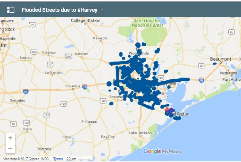 Indica Google Maps indica calles inundadas en Texas