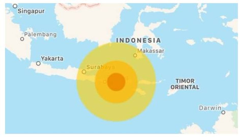 Se registra Sismo de magnitud 5.7 en Indonesia