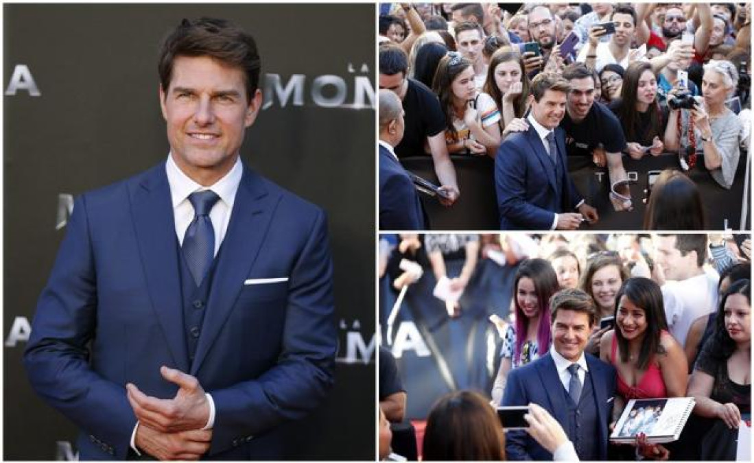 Tom Cruise comparte con sus fans en la premier de “La Momia”