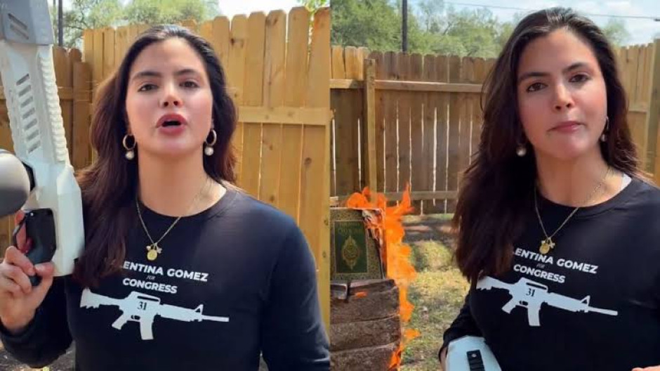 ¡Desata polémica! Candidata republicana en Texas quema el Corán en anuncio de campaña
