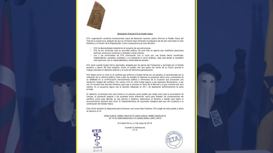 ETA anuncia su disolución
